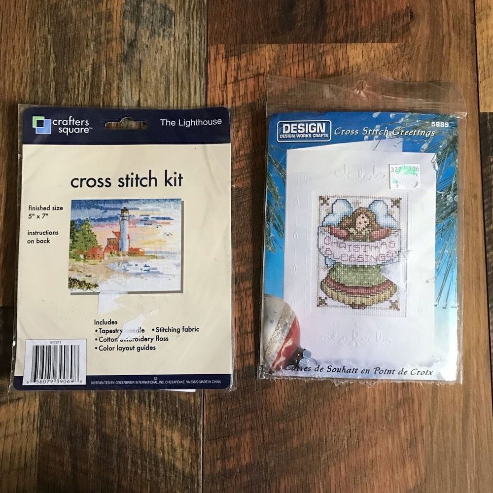 Cross Stitch Kits 2 Lighthouse crafters square design works Christmas angel New